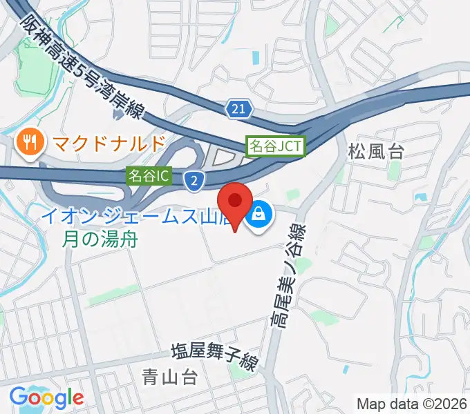 ジェームス山カルチャーセンターの地図