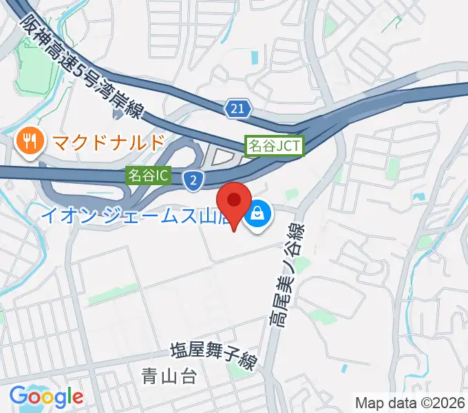 ジェームス山カルチャーセンターの地図