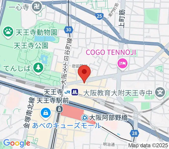 Divaluxe天王寺校の地図