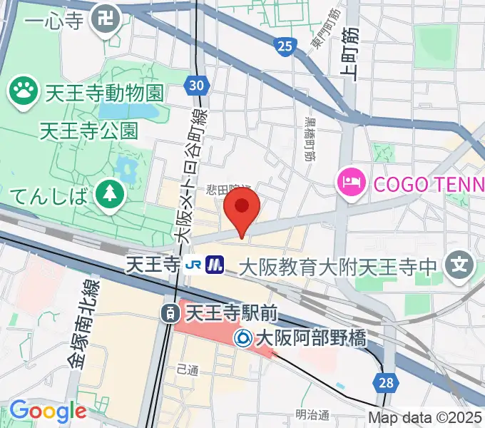 Divaluxe天王寺校の地図