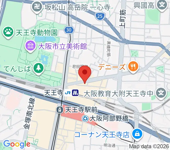 Divaluxe天王寺校の地図
