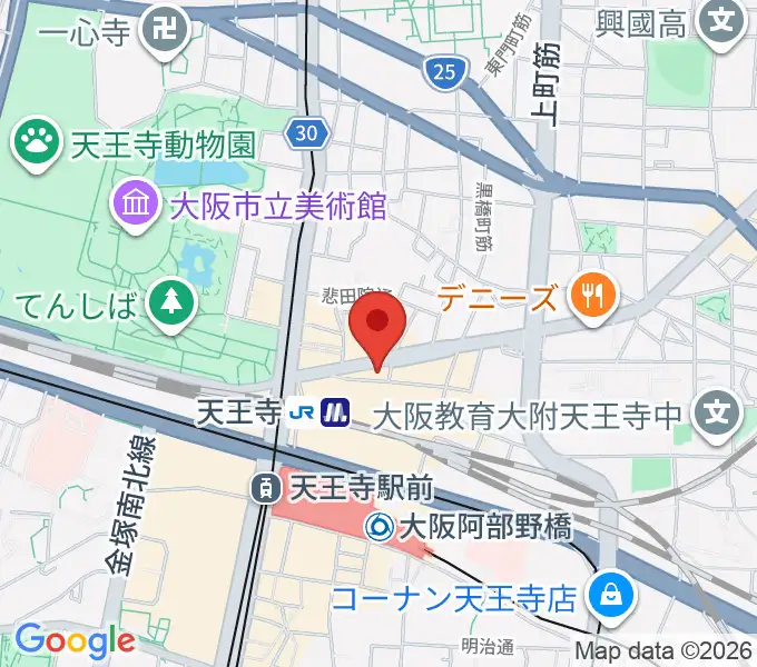 Divaluxe天王寺校の地図