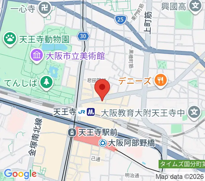 Divaluxe天王寺校の地図
