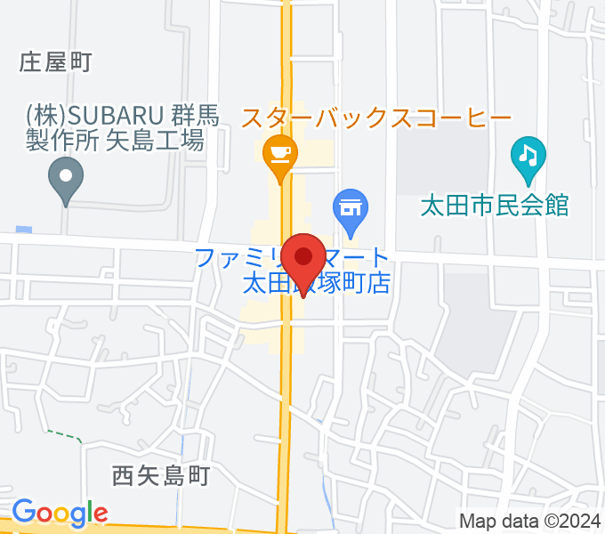 鈴木楽器 太田南支店の場所