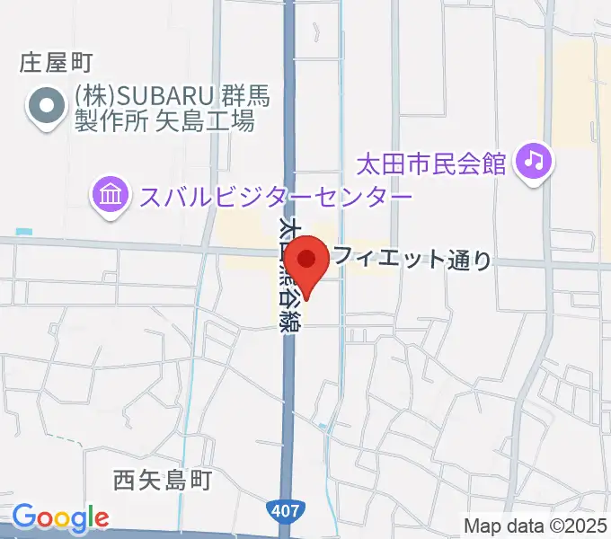 鈴木楽器 太田南支店の地図