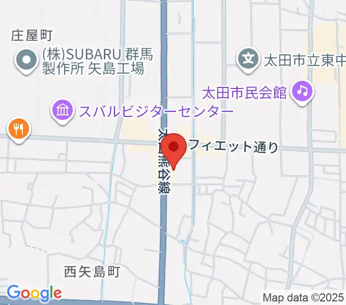 鈴木楽器 太田南支店の地図