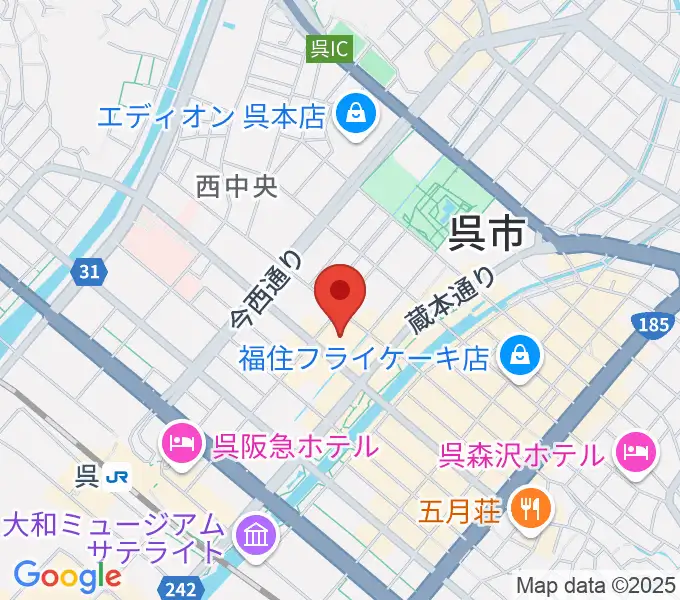 呉信用金庫ホールの地図