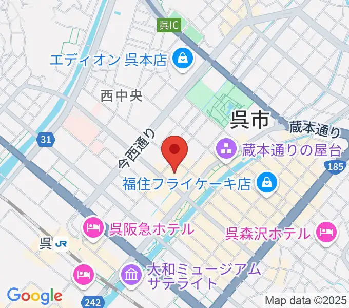 呉信用金庫ホールの地図