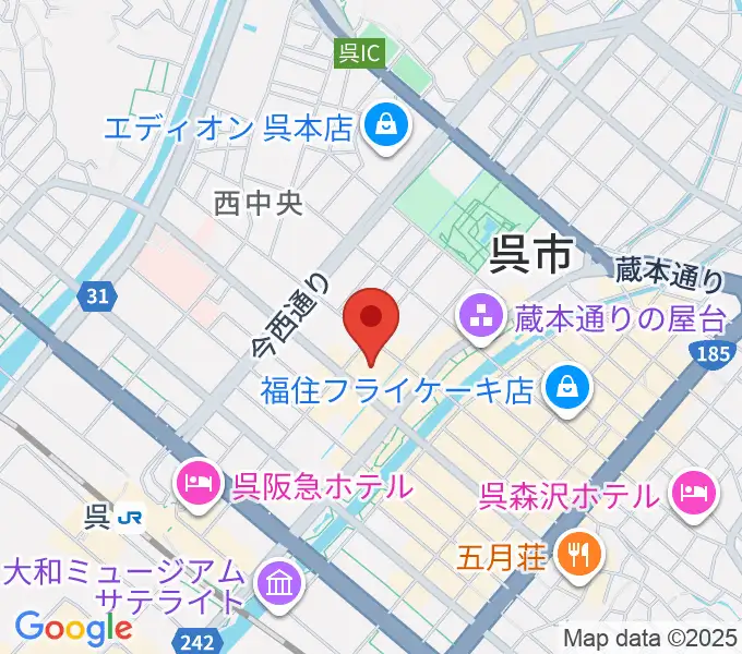 呉信用金庫ホールの地図