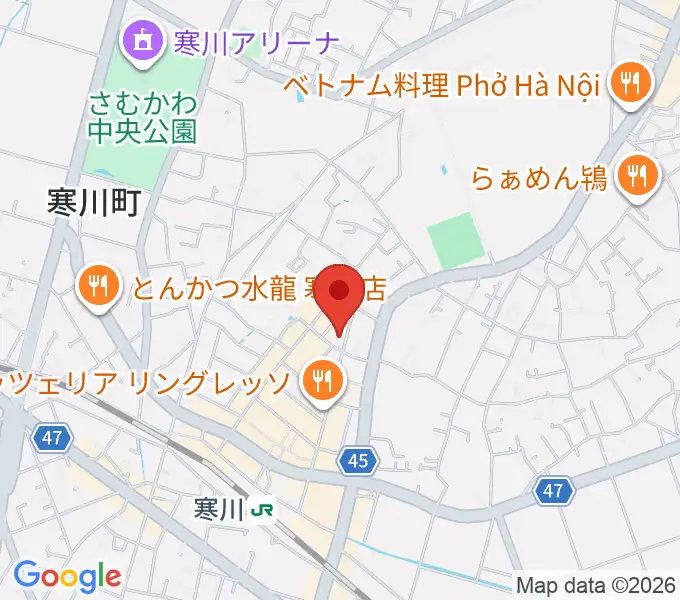 長谷川楽器店 寒川センターの地図