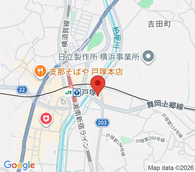 昭和音楽大学附属音楽・バレエ教室 戸塚校の地図