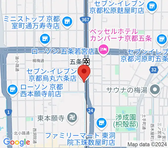 京都 カノン音楽院の地図