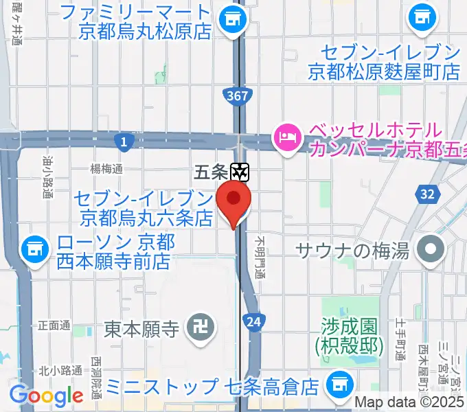 京都 カノン音楽院の地図