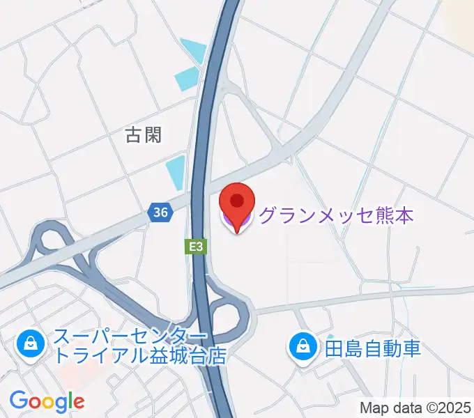 グランメッセ熊本の地図