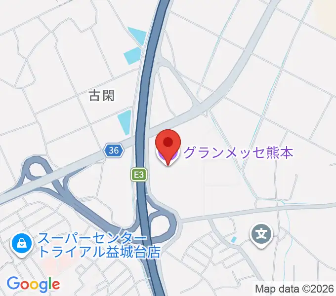 グランメッセ熊本の地図