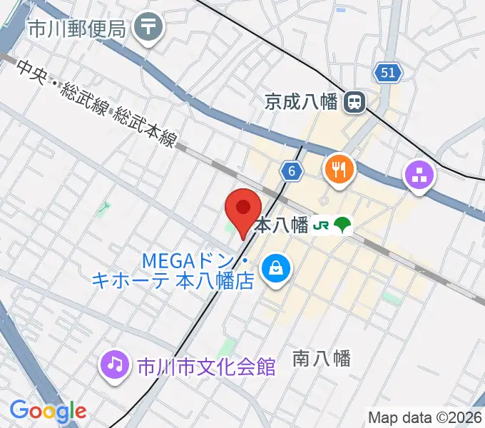 カノン音楽教室 本八幡校の地図