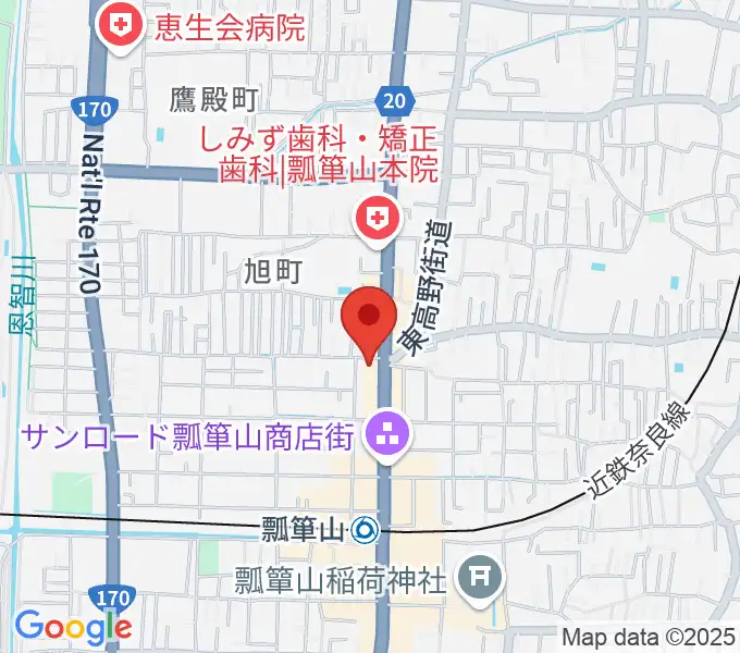 小阪楽器店 瓢箪山センターの地図