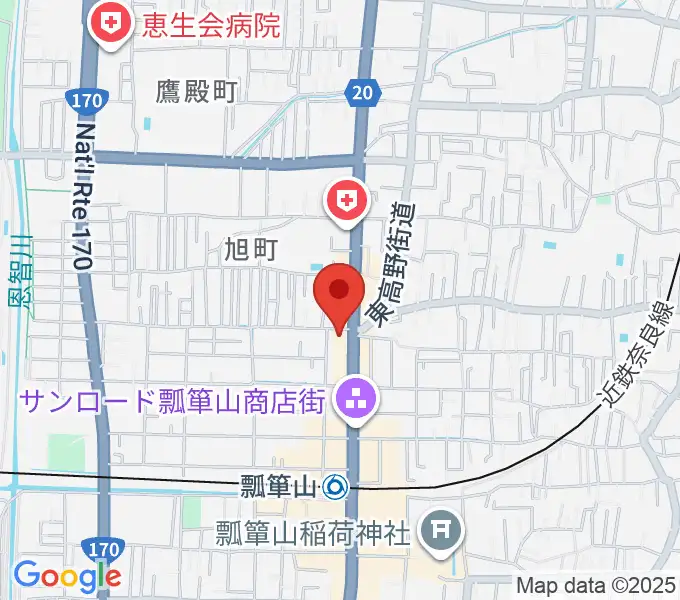 小阪楽器店 瓢箪山センターの地図