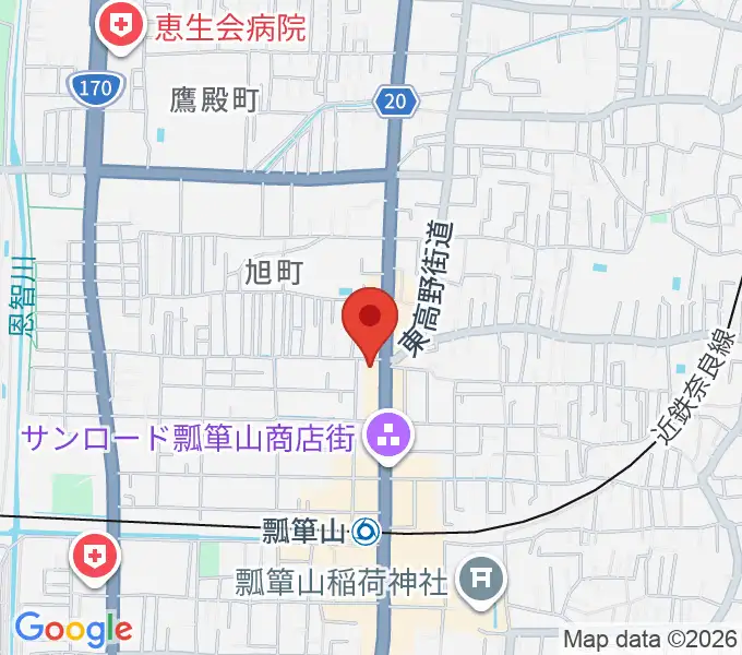 小阪楽器店 瓢箪山センターの地図