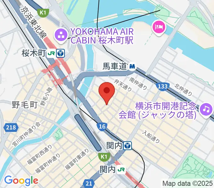 馬車道パラダイスカフェの地図