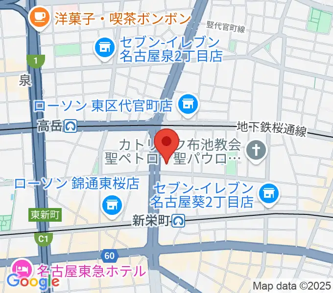 アマノ芸術創造センター名古屋の地図