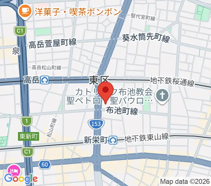 アマノ芸術創造センター名古屋の地図