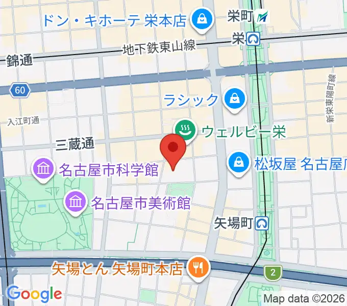 名古屋市青少年文化センター アートピアの地図