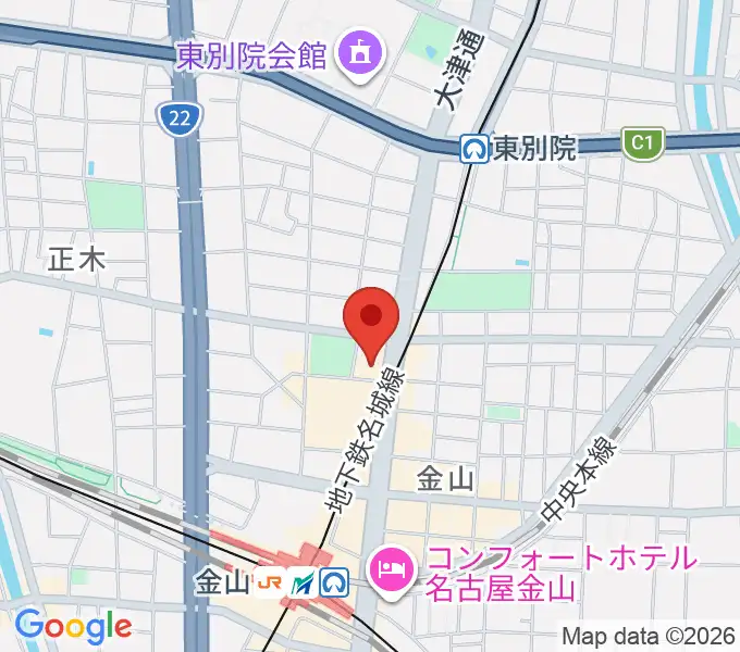 名古屋市音楽プラザの地図