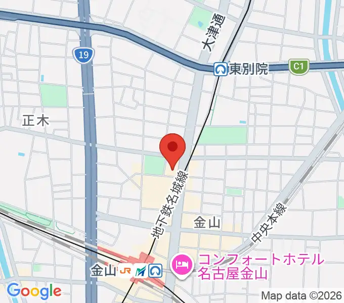 名古屋市音楽プラザの地図