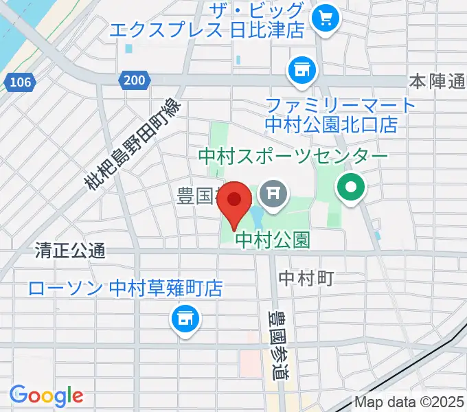 中村文化小劇場の地図