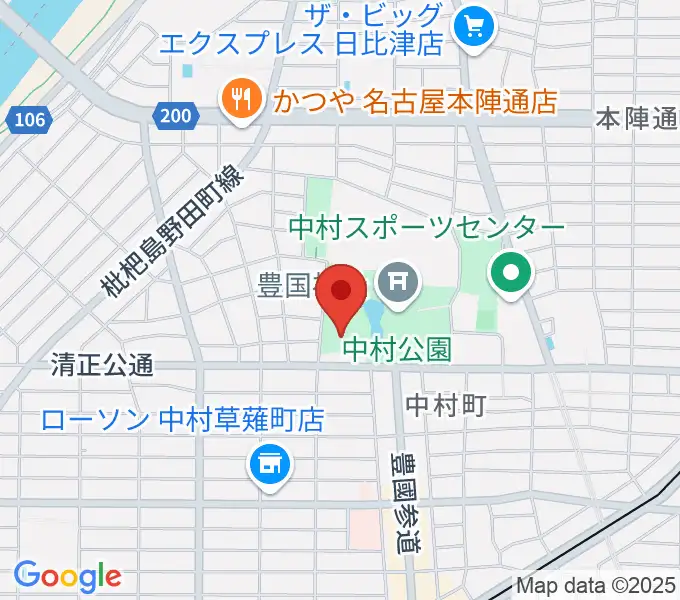 中村文化小劇場の地図