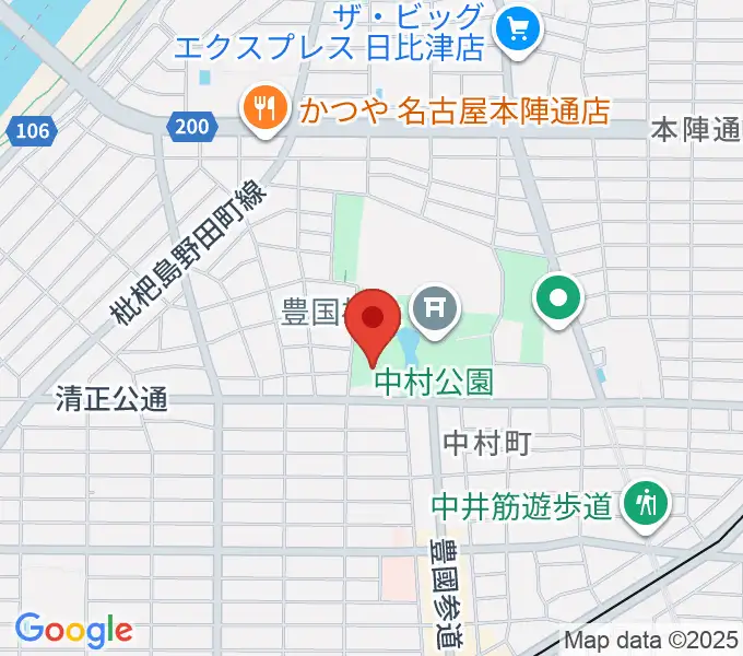 中村文化小劇場の地図