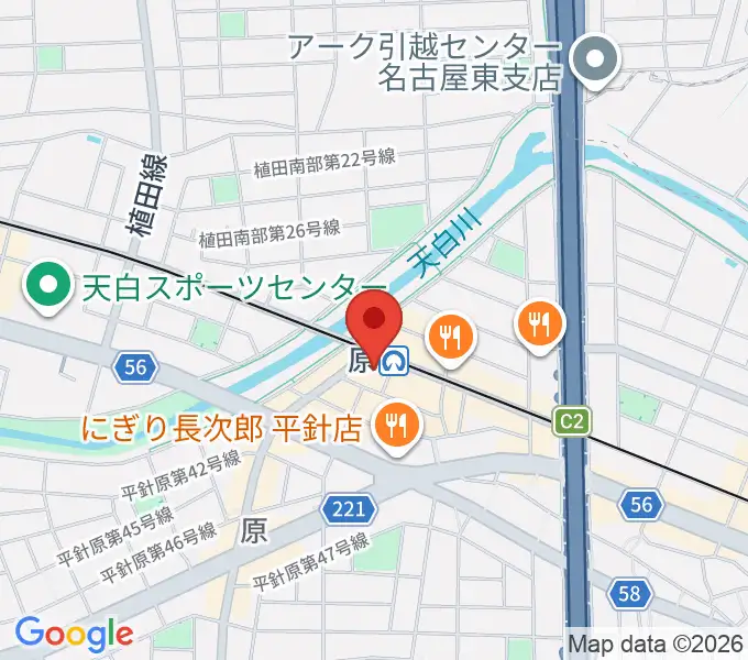 天白文化小劇場の地図