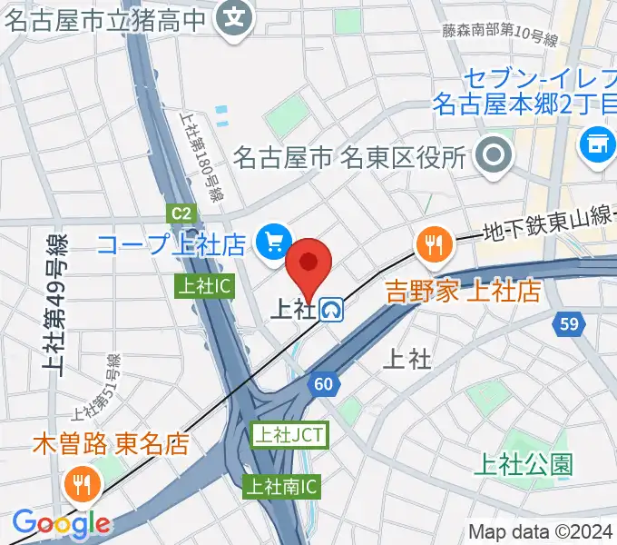 名東文化小劇場の地図