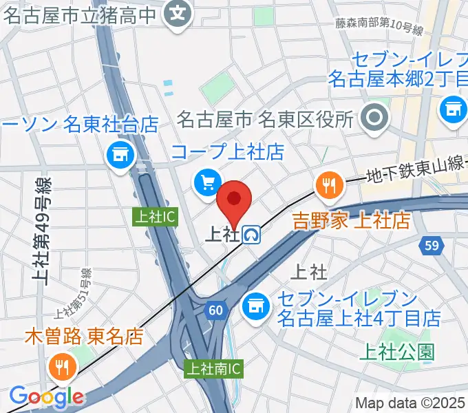 名東文化小劇場の地図