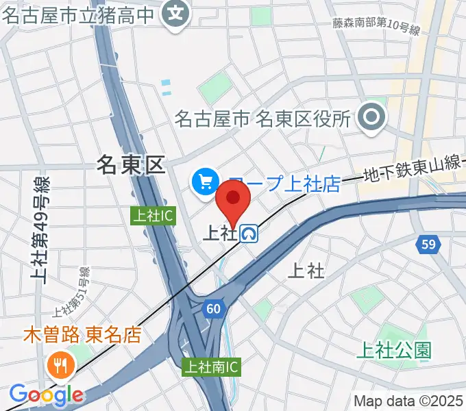 名東文化小劇場の地図