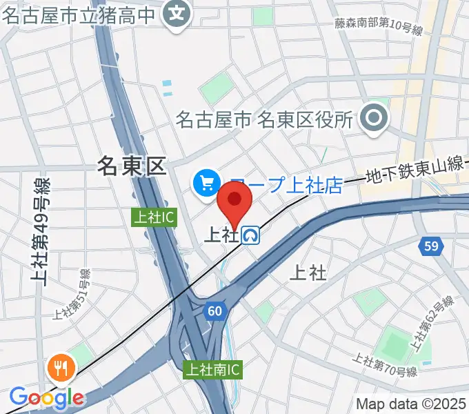 名東文化小劇場の地図