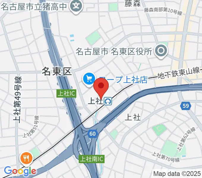 名東文化小劇場の地図