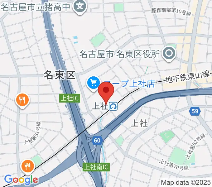 名東文化小劇場の地図