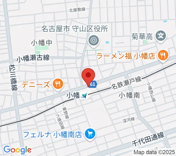 守山文化小劇場の地図