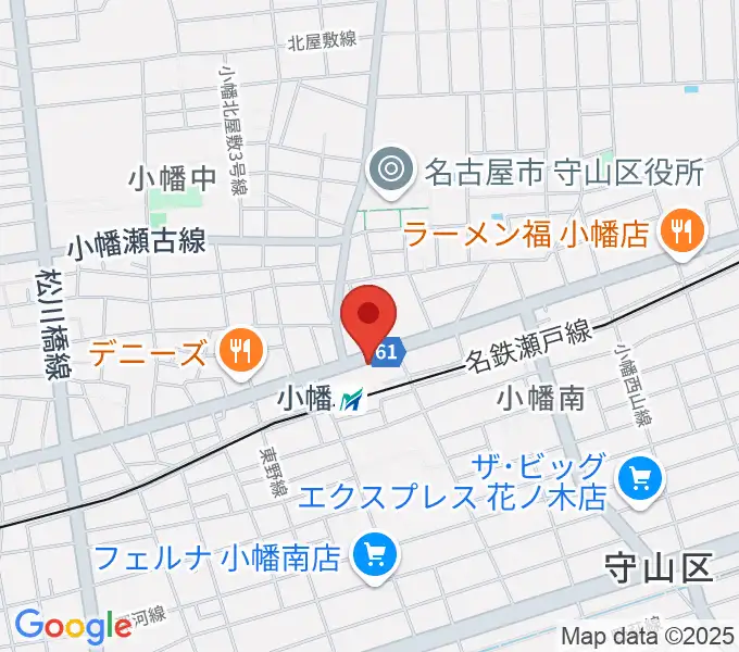 守山文化小劇場の地図