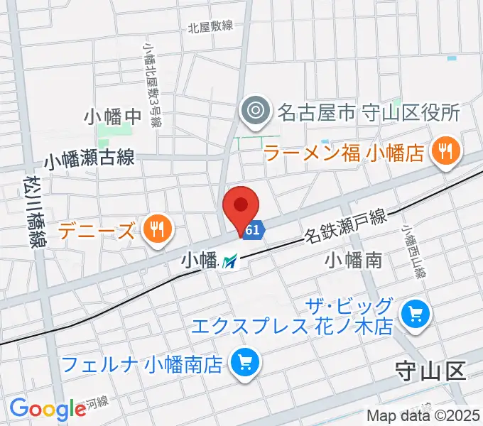 守山文化小劇場の地図