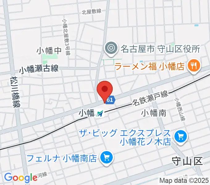 守山文化小劇場の地図