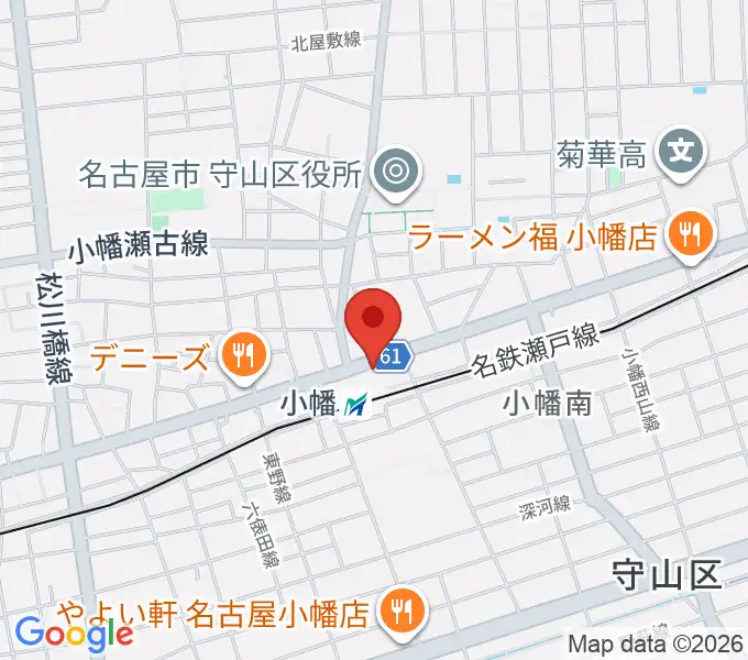 守山文化小劇場の地図