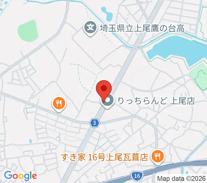 音気楽スタジオ 上尾ドラム教室の地図