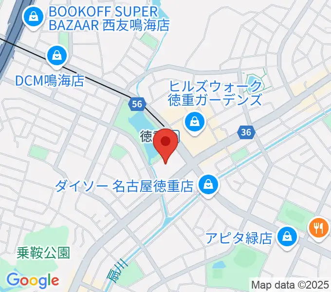 緑文化小劇場の地図