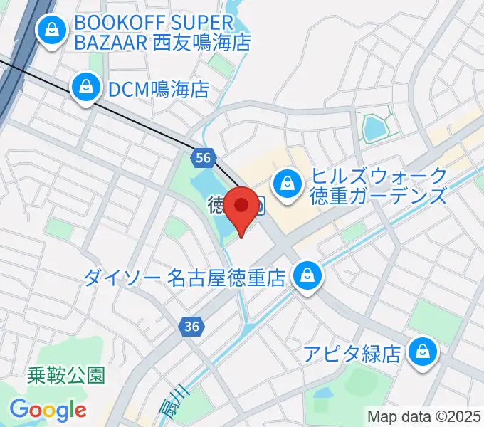 緑文化小劇場の地図