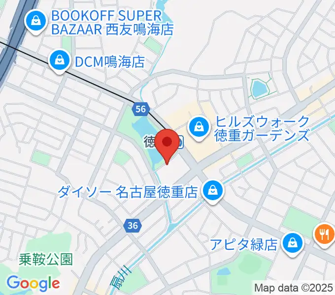 緑文化小劇場の地図