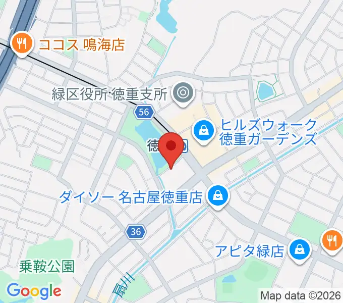 緑文化小劇場の地図
