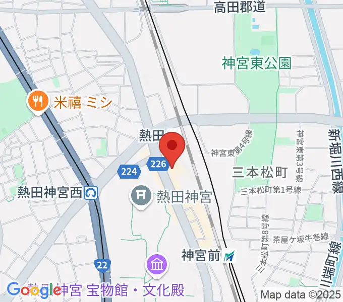 熱田文化小劇場の地図